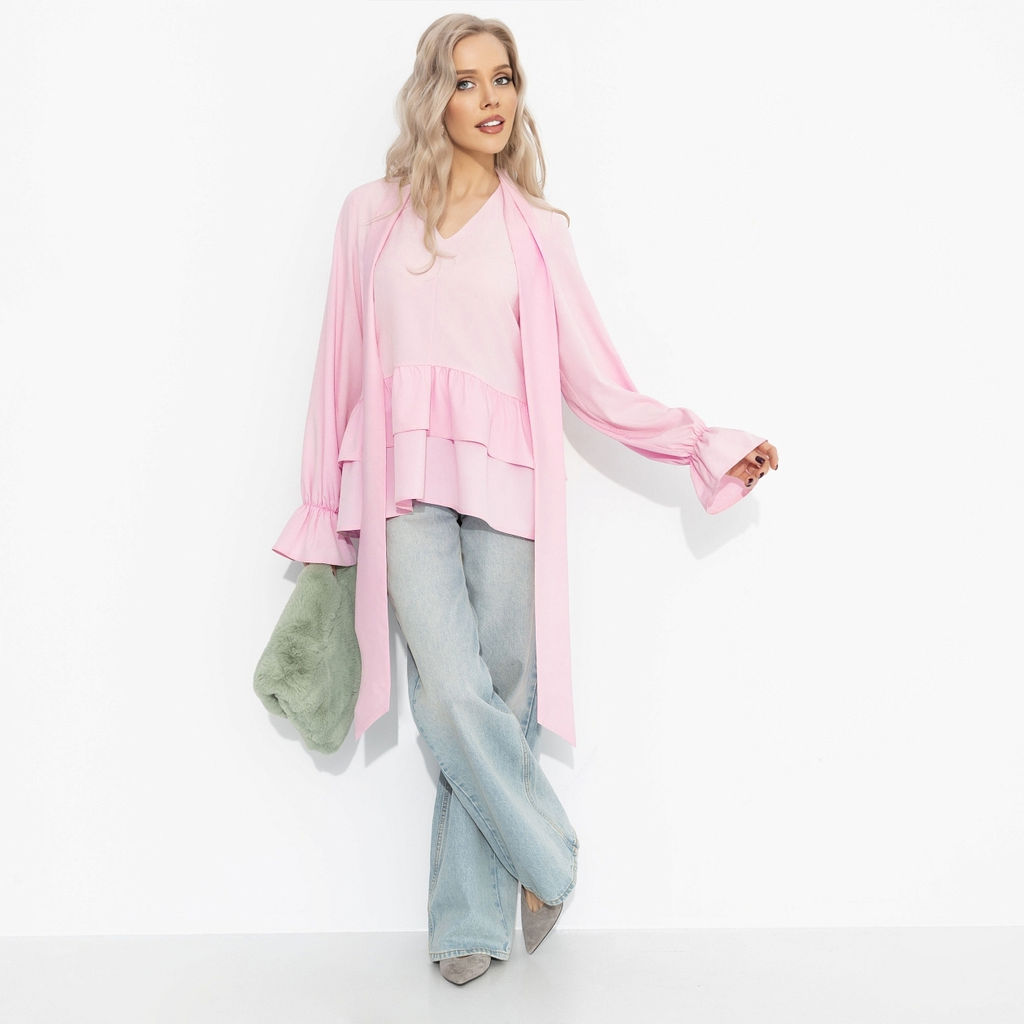 Блуза свободного кроя, Стильный нюанс (розовая) - Charutti фото 6