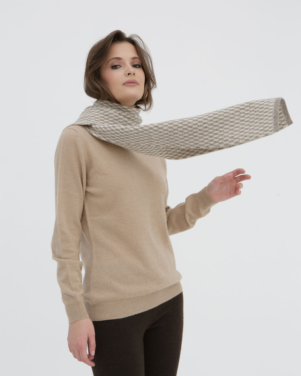 Шарф из шерсти яка UL AB серый