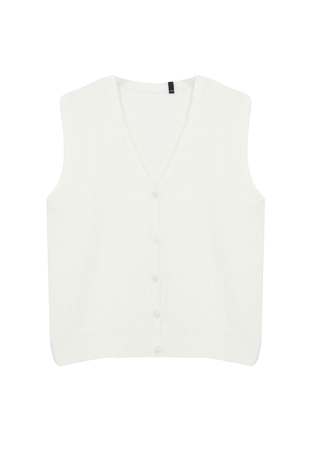 Ekru Yumusak Dokulu Crop Dugmeli V Yaka Regular Yelek TWOAW25YE00019 - Trendyolmilla фото 6