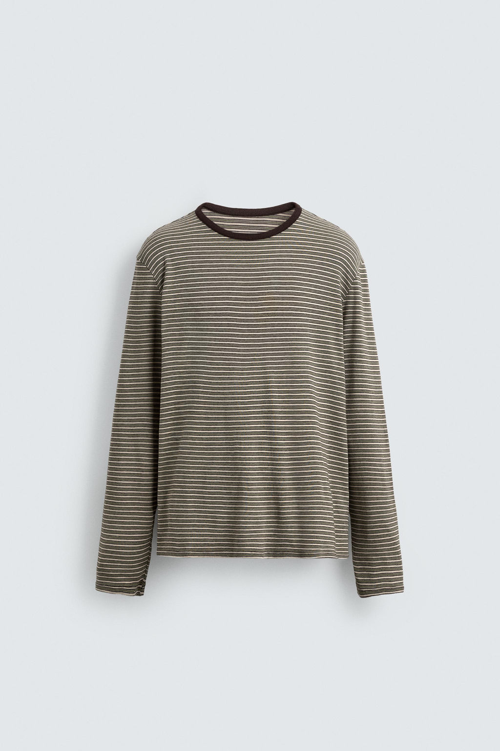 CAMISETA JACQUARD RAYAS / Crudo / Verde - Zara фото 6