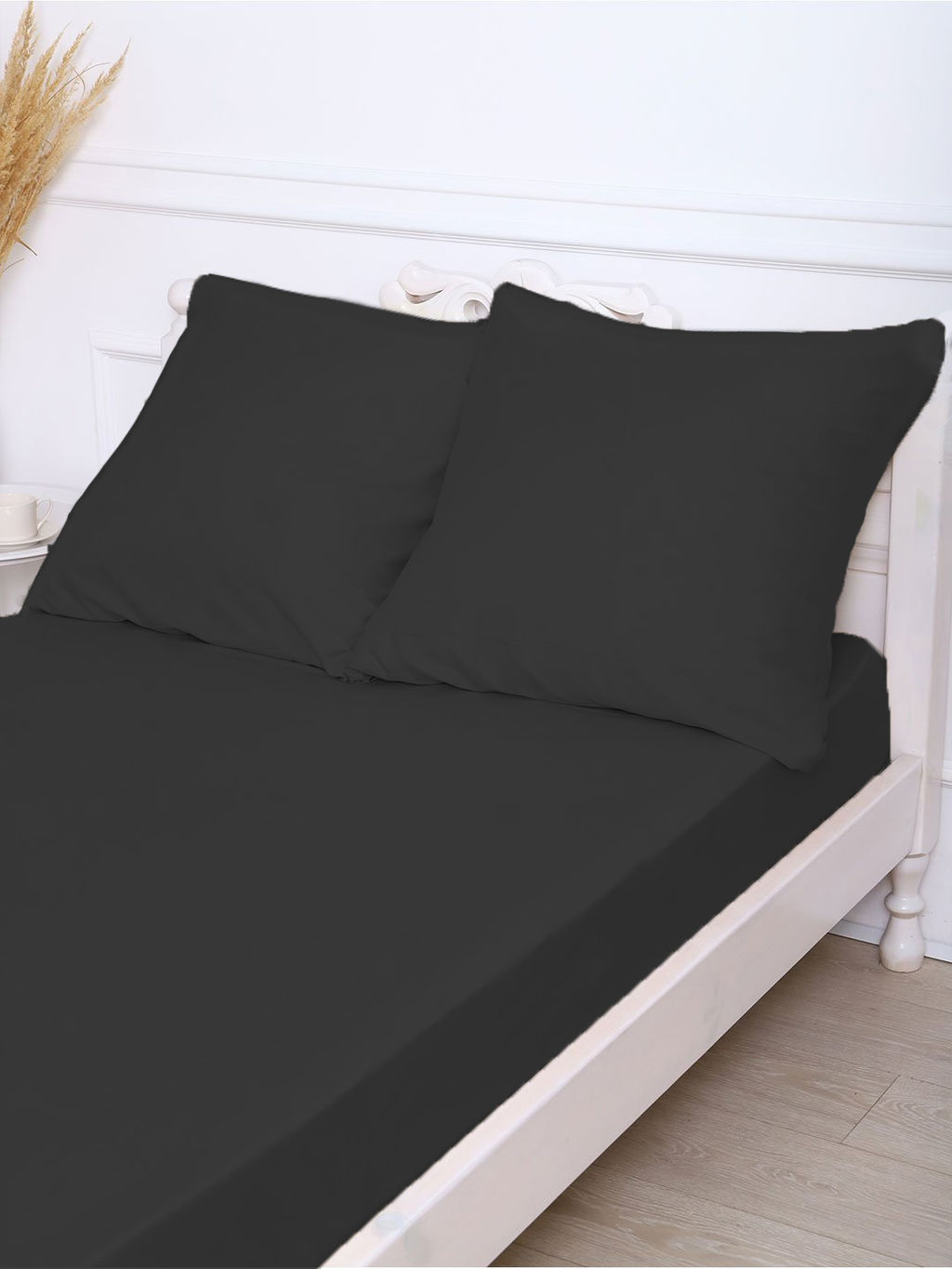 Комплект наволочек полисатин гладкокрашенный - Черный 70х70