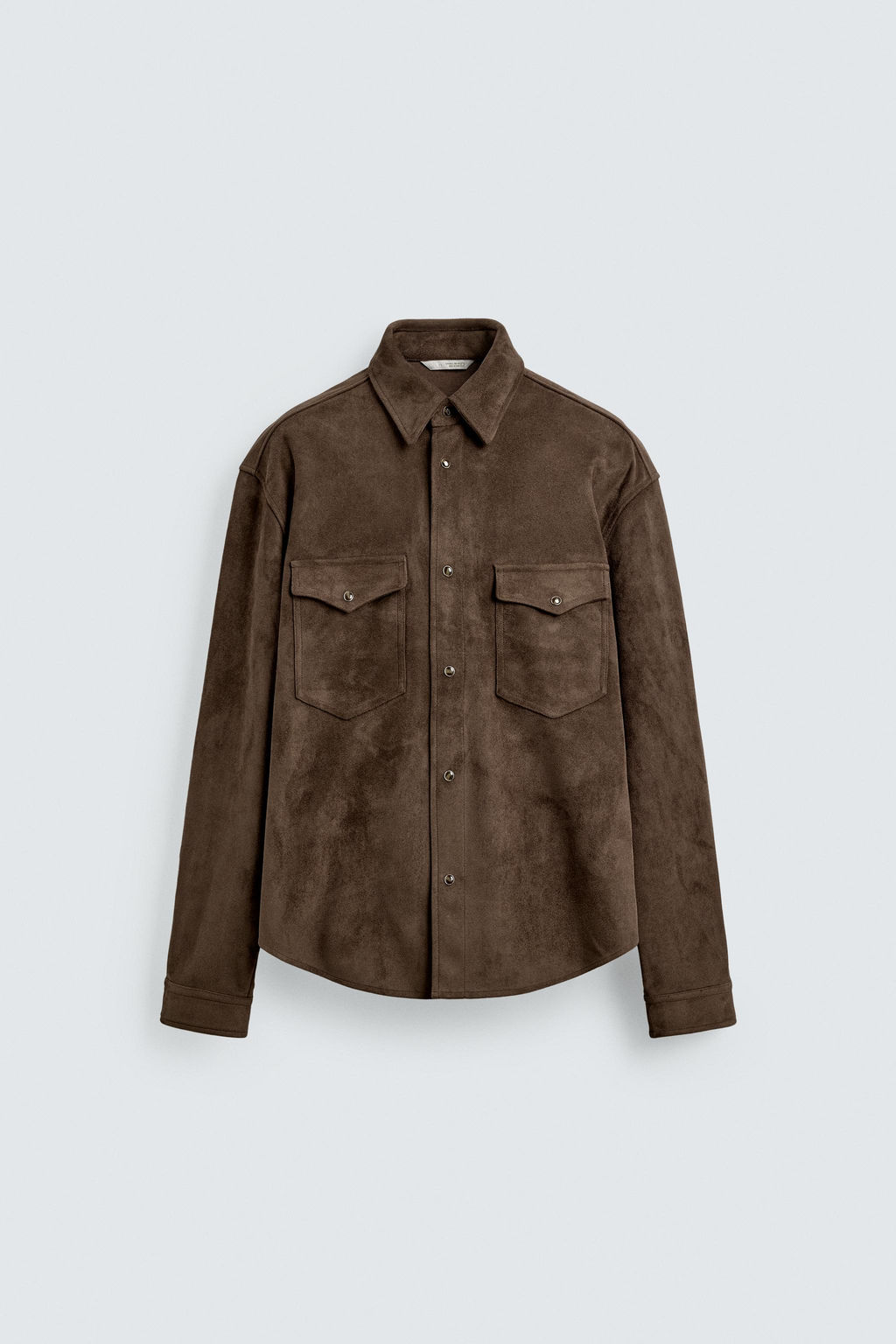 SOBRECAMISA REGULAR FIT EFECTO ANTE / Marr?n - Zara фото 6