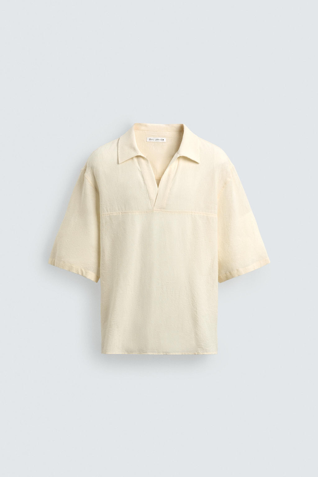CAMISA POLO ALGOD?N - VISCOSA / Beige - Zara фото 7