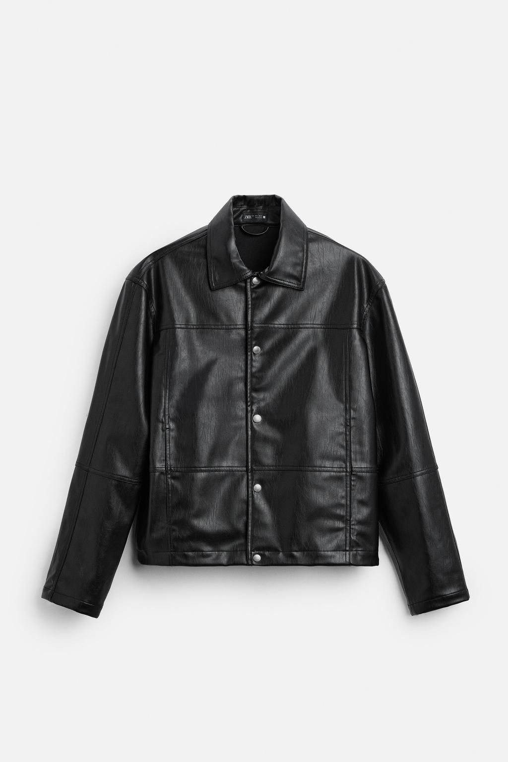 LEATHER EFFECT OVERSHIRT - Zara фото 5