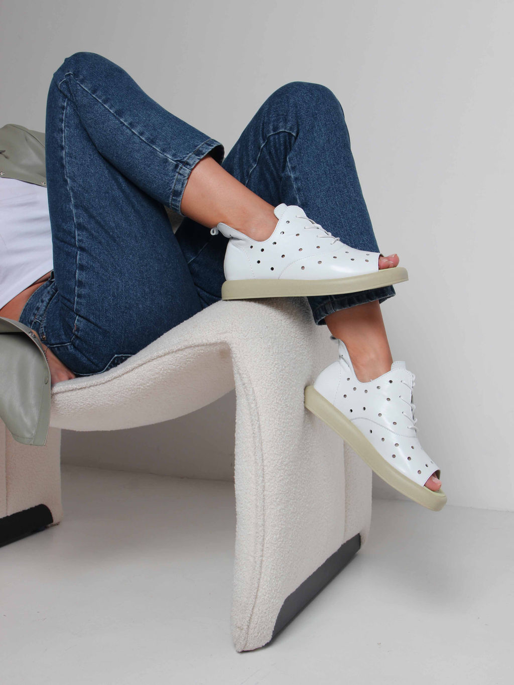 Босоножки 1059.0132gr. Белый зеленый