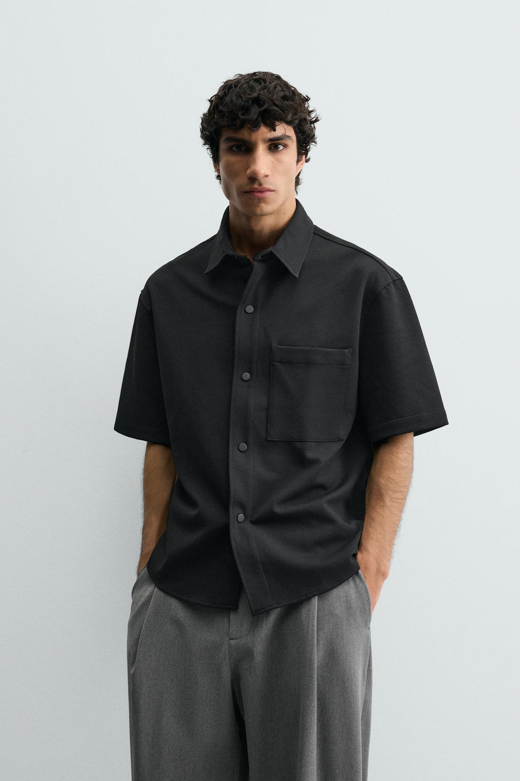 SOBRECAMISA CONFORT NON IRON / Negro - Zara фото 11