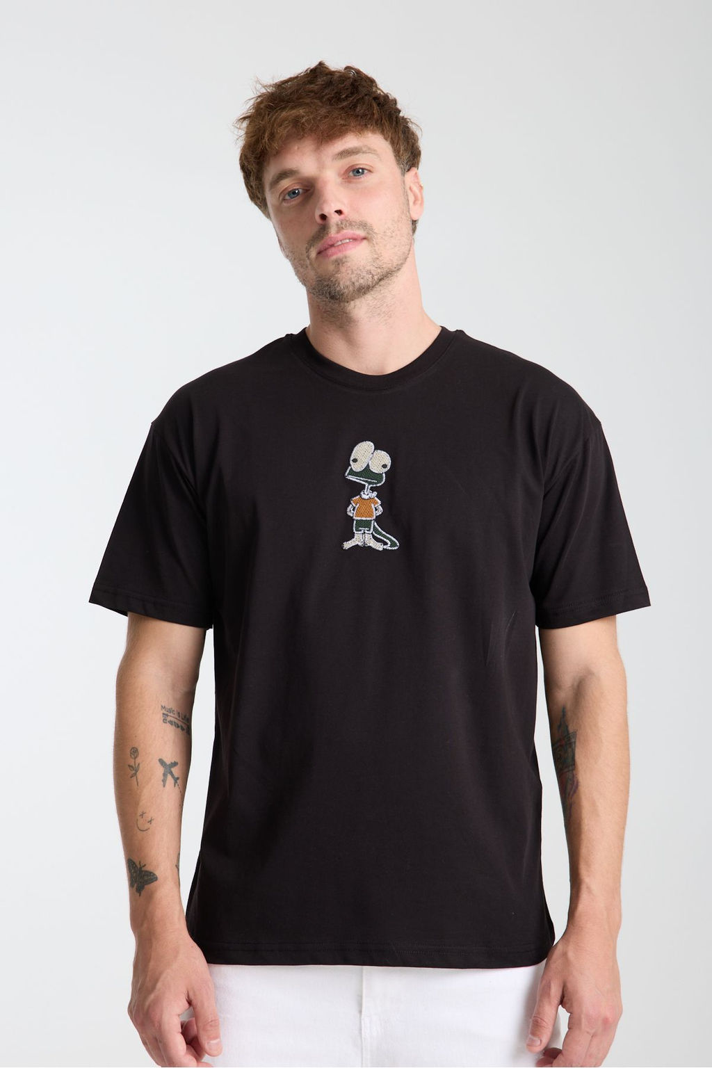 TRENDYOL MAN Mavi Oversize/Genis Kesim Nak?s Detayl? %100 Pamuk T-Shirt TMNSS25TS00199 - Trendyolmilla фото 9