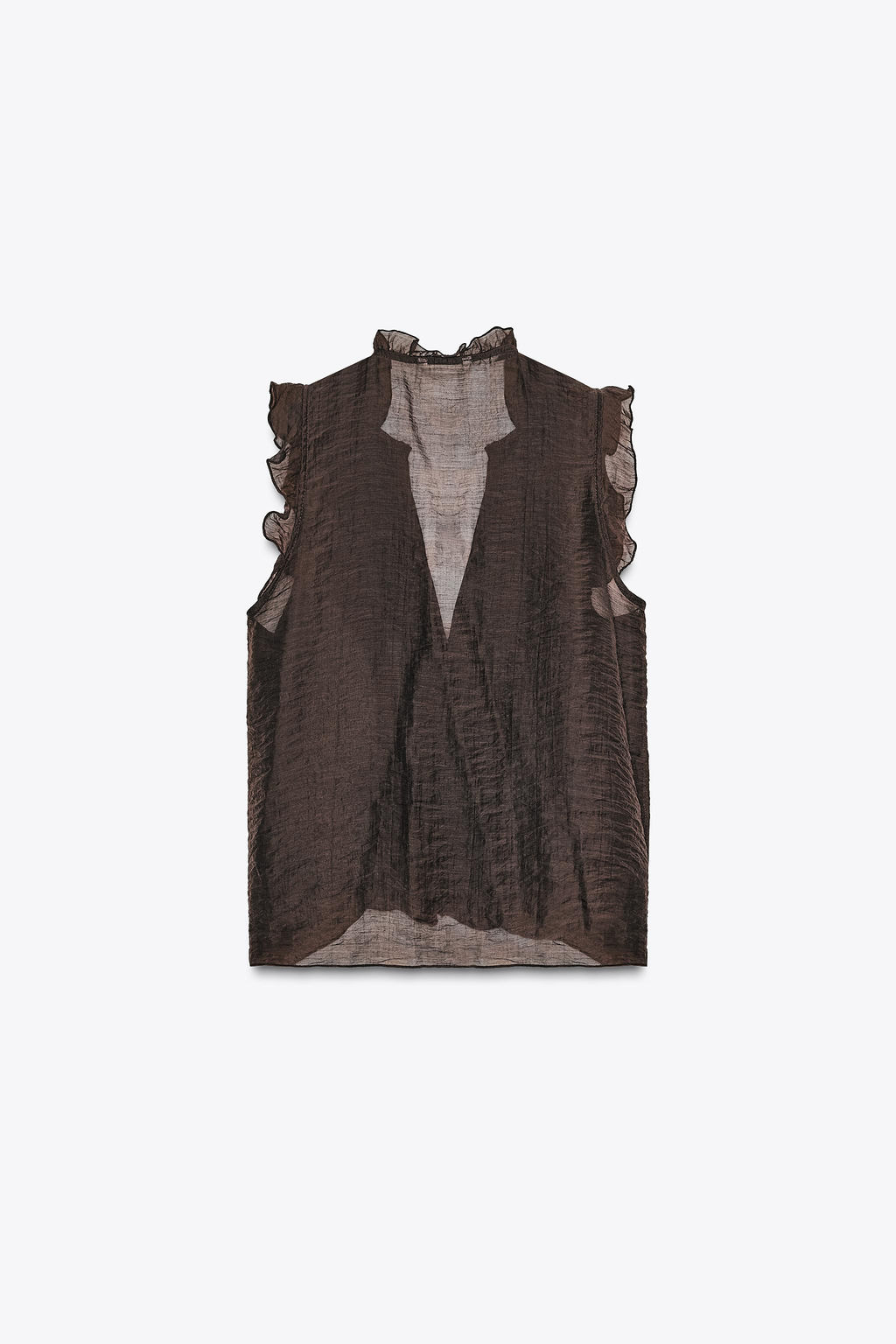 SEMI-SHEER RUFFLED TOP - Zara фото 7