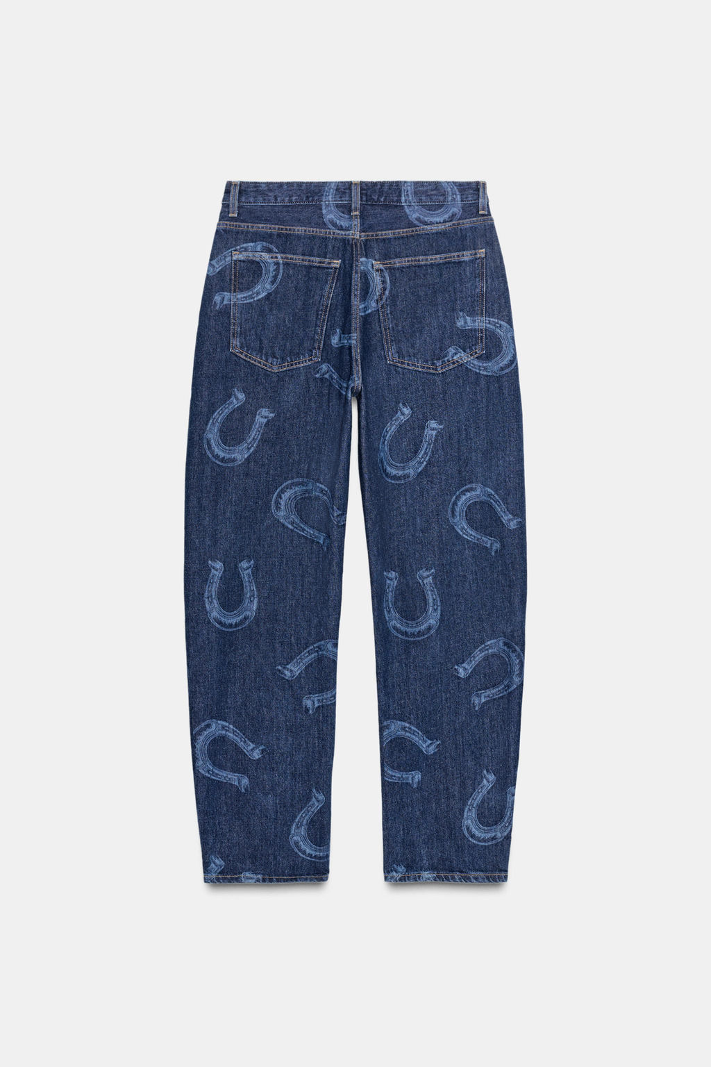 HIGH-WAIST HORSESHOE DETAIL TRF BARREL JEANS - Zara фото 8
