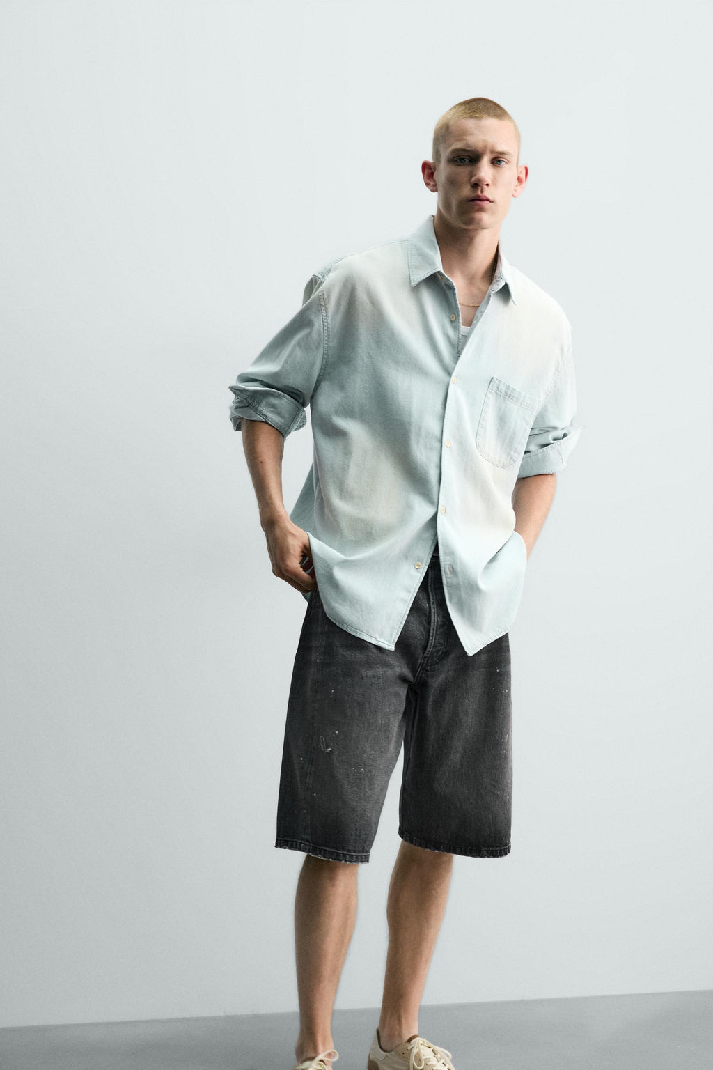 BERMUDA DENIM BAGGY FIT / Carb?n - Zara фото 6