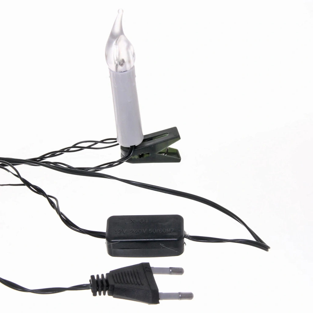 Гирлянда для дома 4 м 20 ламп LED "Свечи" зелёный пров. IP-20 Теплый белый