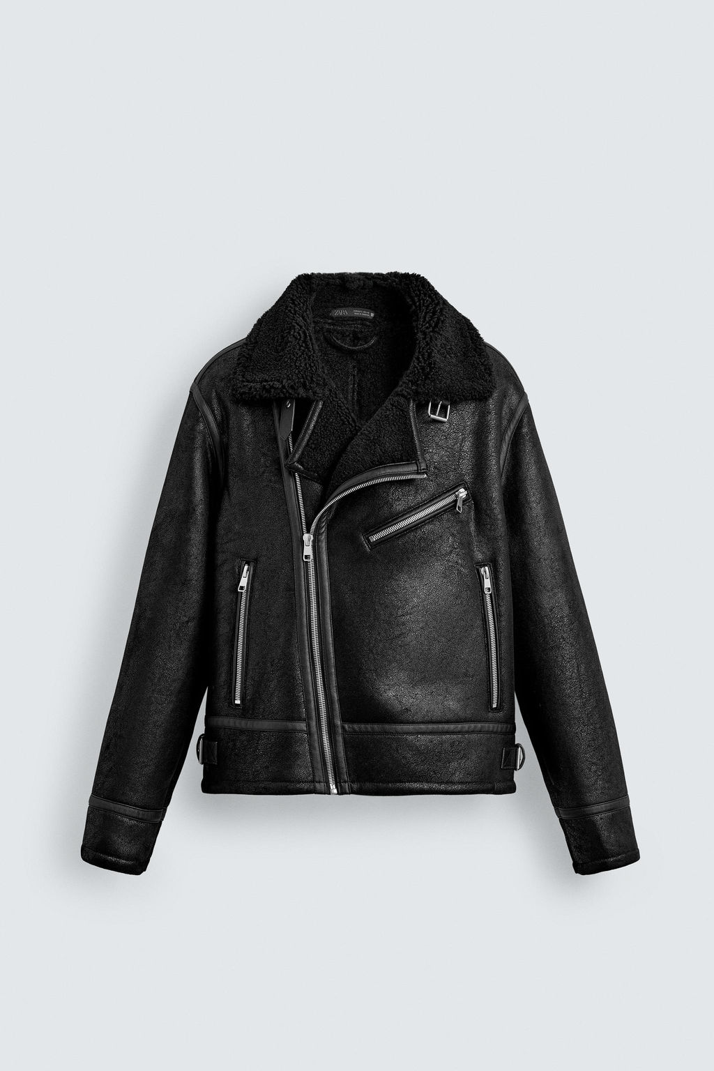 CONTRAST FAUX LEATHER JACKET - Zara фото 7