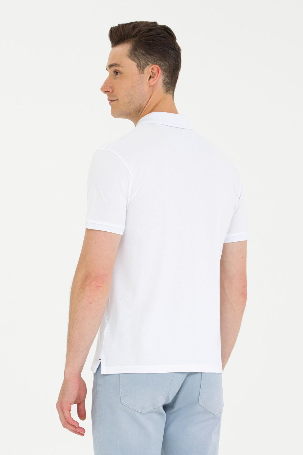 U. S. Polo Assn Мужская белая базовая футболка с воротником-поло - U.s. polo assn фото 6