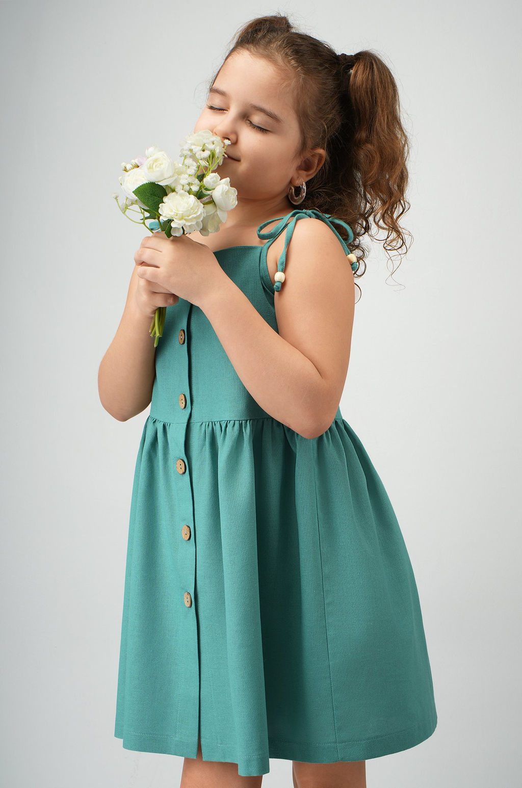 Льняной сарафан для девочки Happyfox