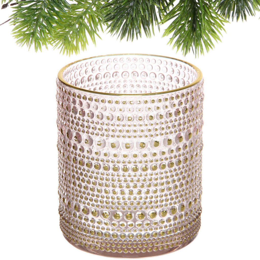 Цена за 4 шт. Подсвечник "Хрустальный блеск" 8,5*10 см, Розовый