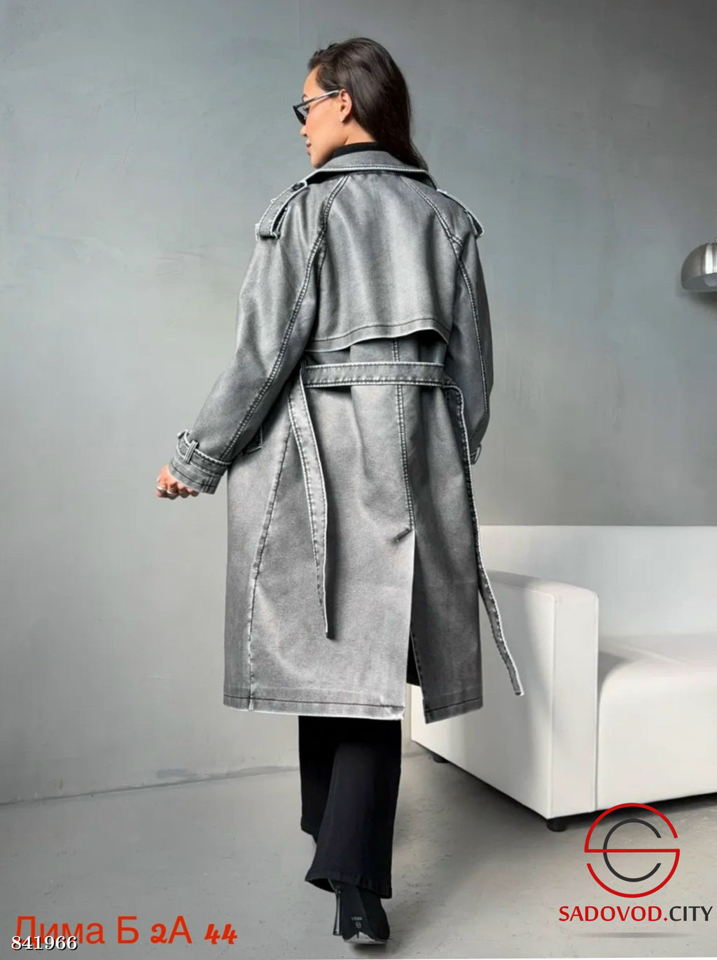 Тренч женский кожаный весенний