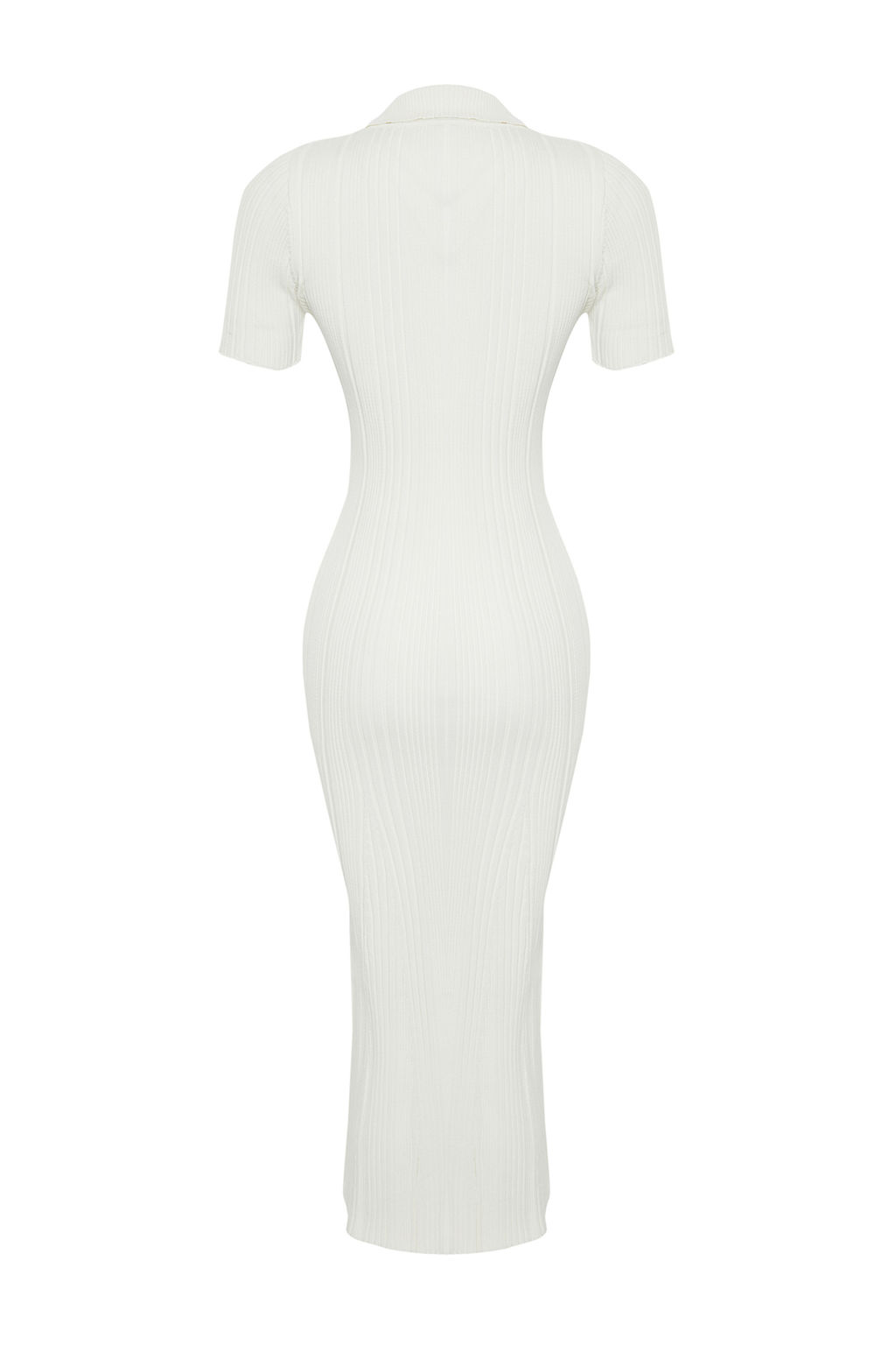 TRENDYOLMILLA Lacivert Maxi Triko Polo Yaka Elbise TWOSS24EL00282 фото 10