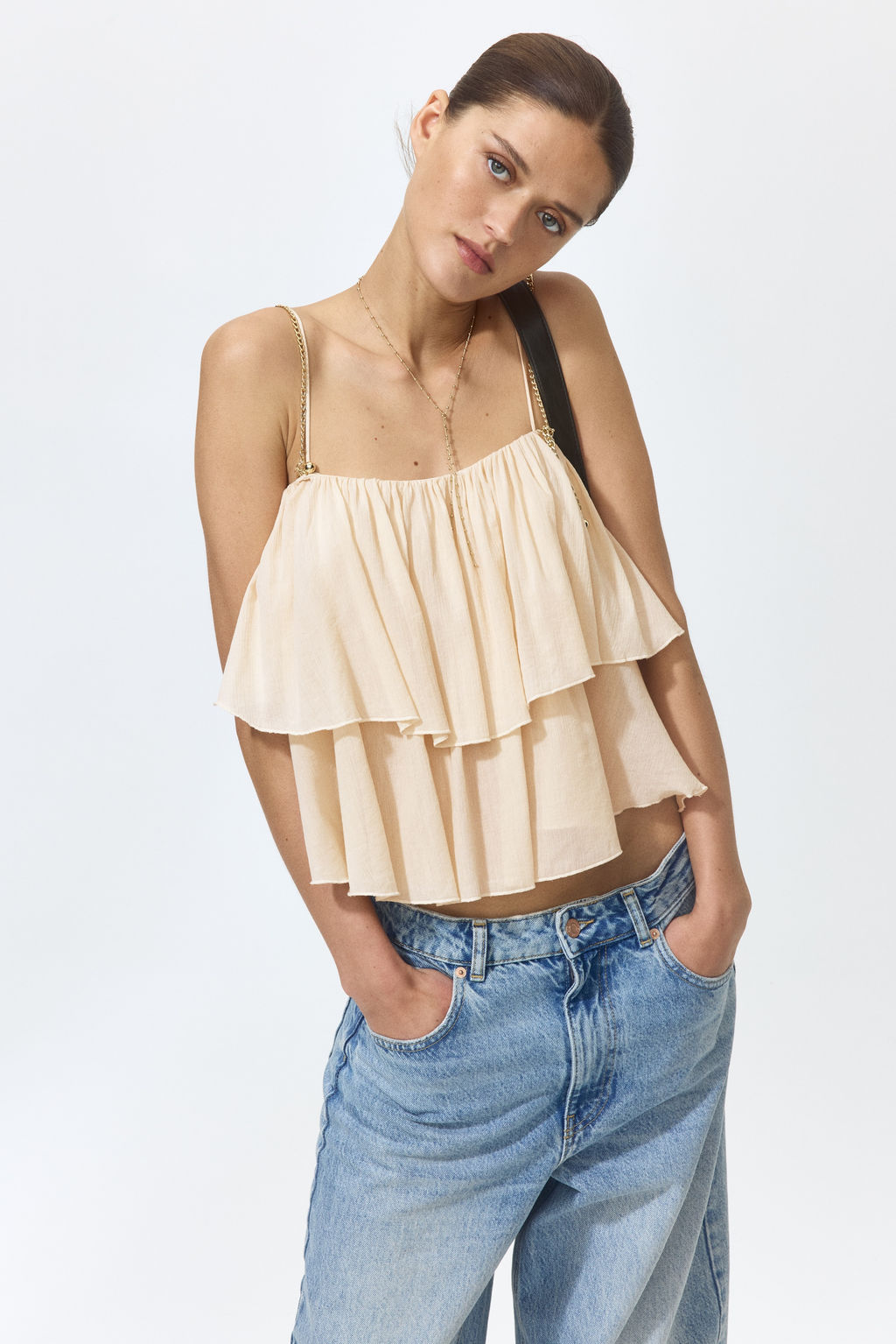 Chain-detail frill-trimmed top - H&m фото 5