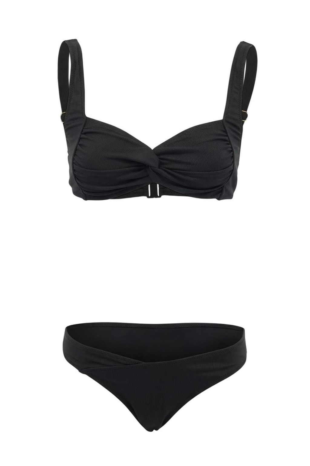 Siyah Bralette Kapl? Dokulu Normal Bel Regular Bikini Tak?m? TBESS26BT00058