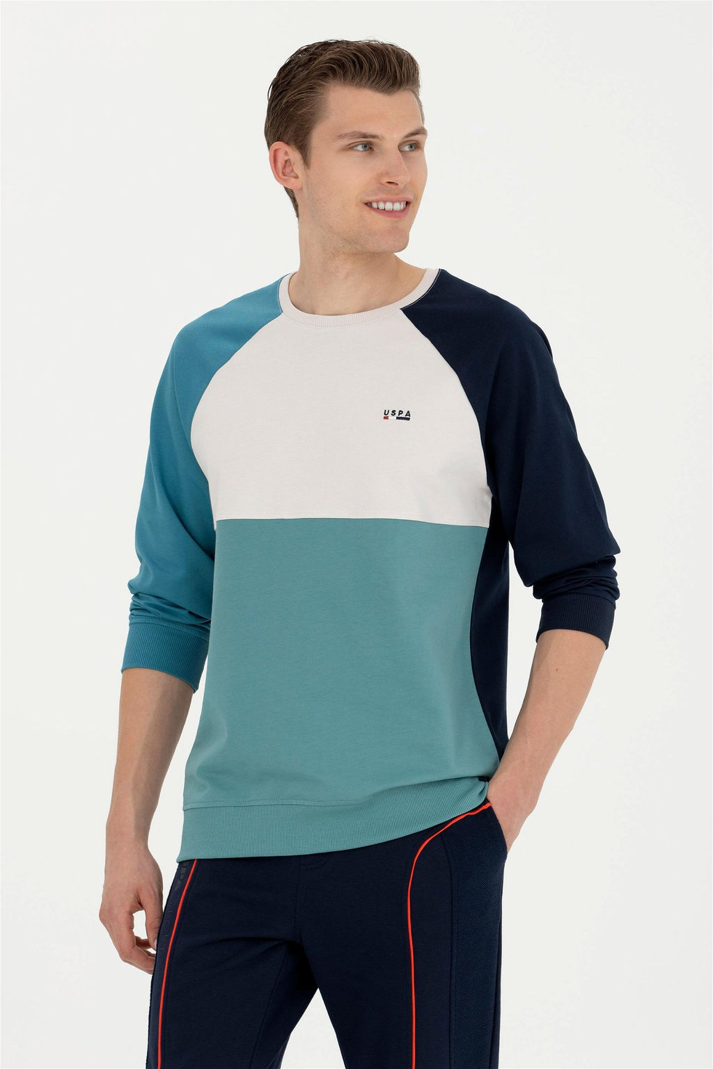 Свитшот мужской U. S. Polo Assn темно-синий из хлопка - U.s. polo assn фото 8