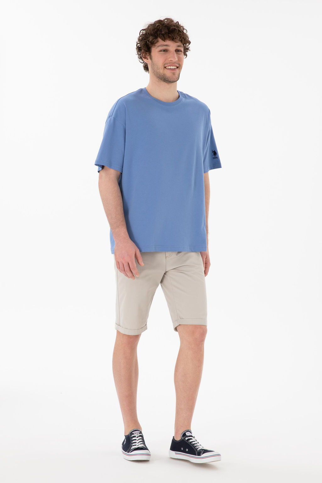 Erkek Oversize Fit Bisiklet Yaka Koyu Mavi Ti__rt Sepette S_rpriz _ndirim - U.s. polo assn фото 5