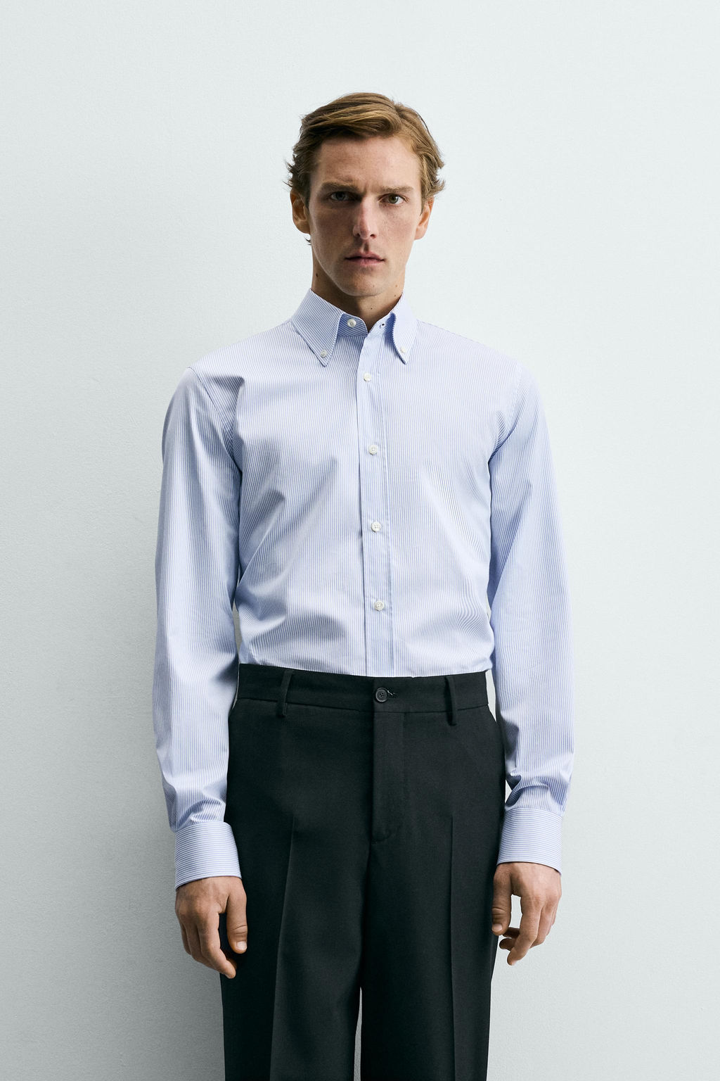 CAMISA REGULAR FIT ALGOD?N / Rayas - Zara фото 2