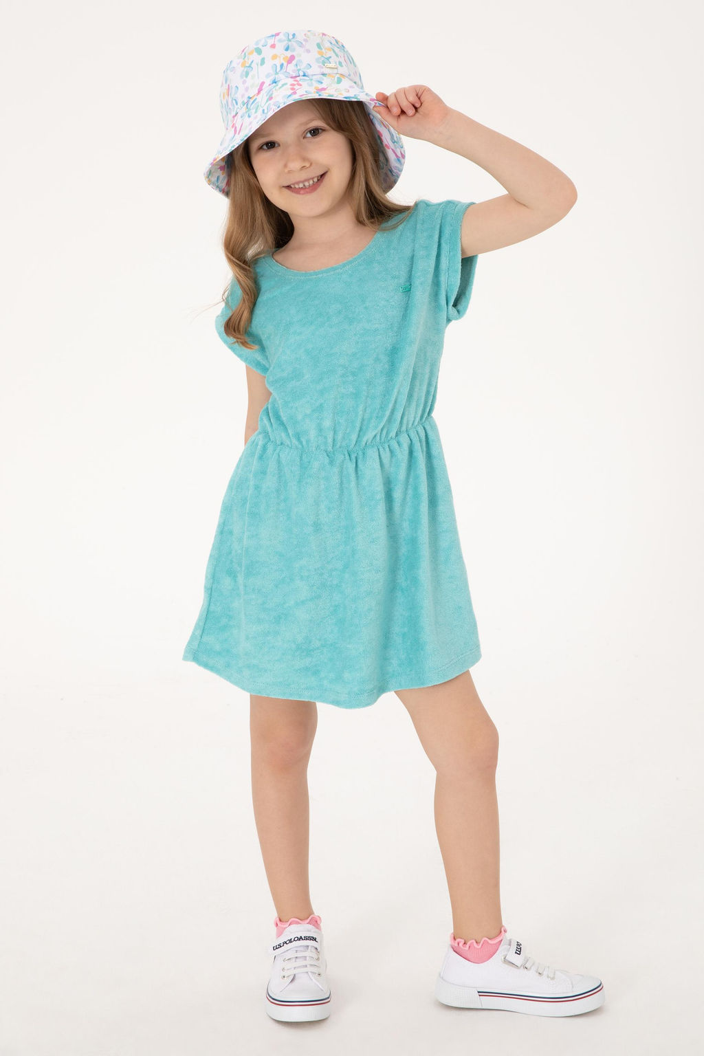 K_z _ocuk Mint Havlu Kuma_ _rme Elbise Sepette S_rpriz _ndirim