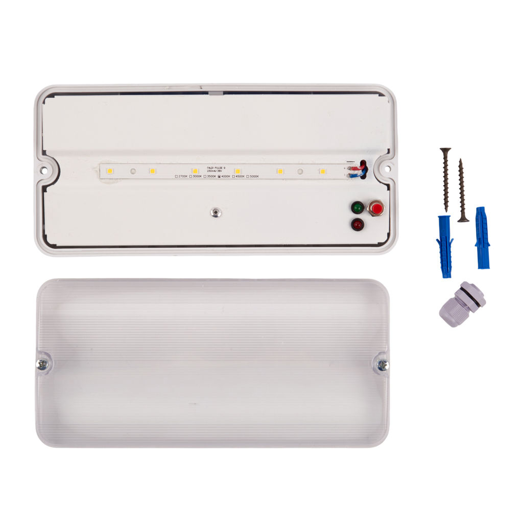 ULW-K25B 6W/4000K/EMG IP65 WHITE Светильник светодиодный влагозащищенный с БАП. Белый свет (4000K). 660Лм. Размер 220*105*50мм. Корпус белый. ТМ Uniel