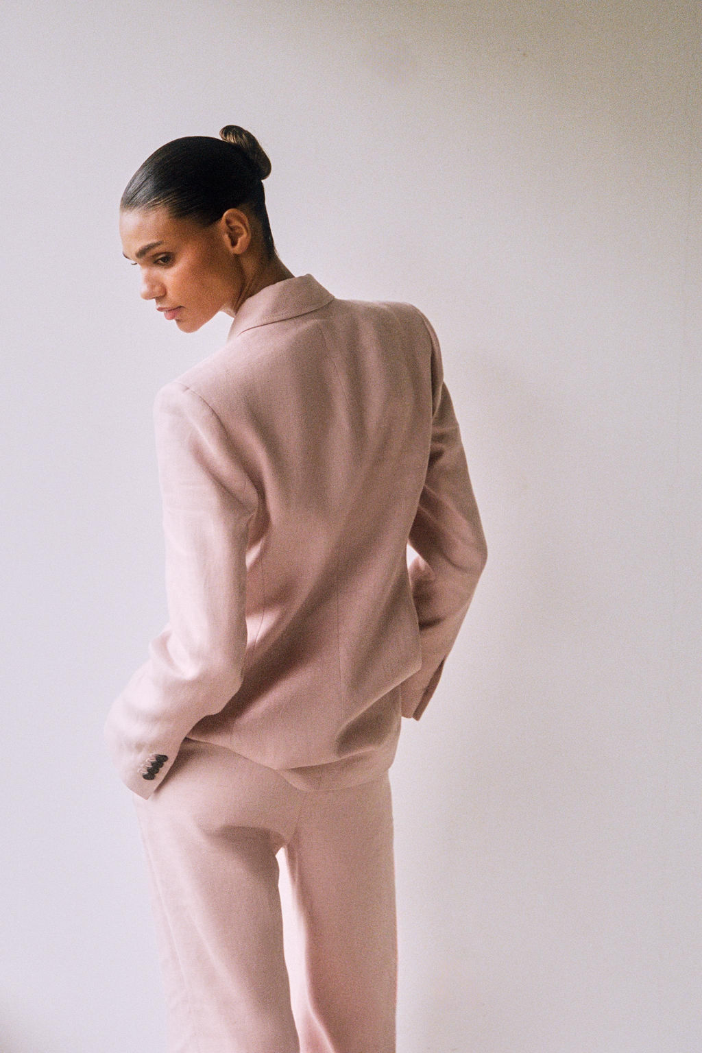 BLAZER CRUZADA 100% LINO SET / rosa claro - Zara фото 3