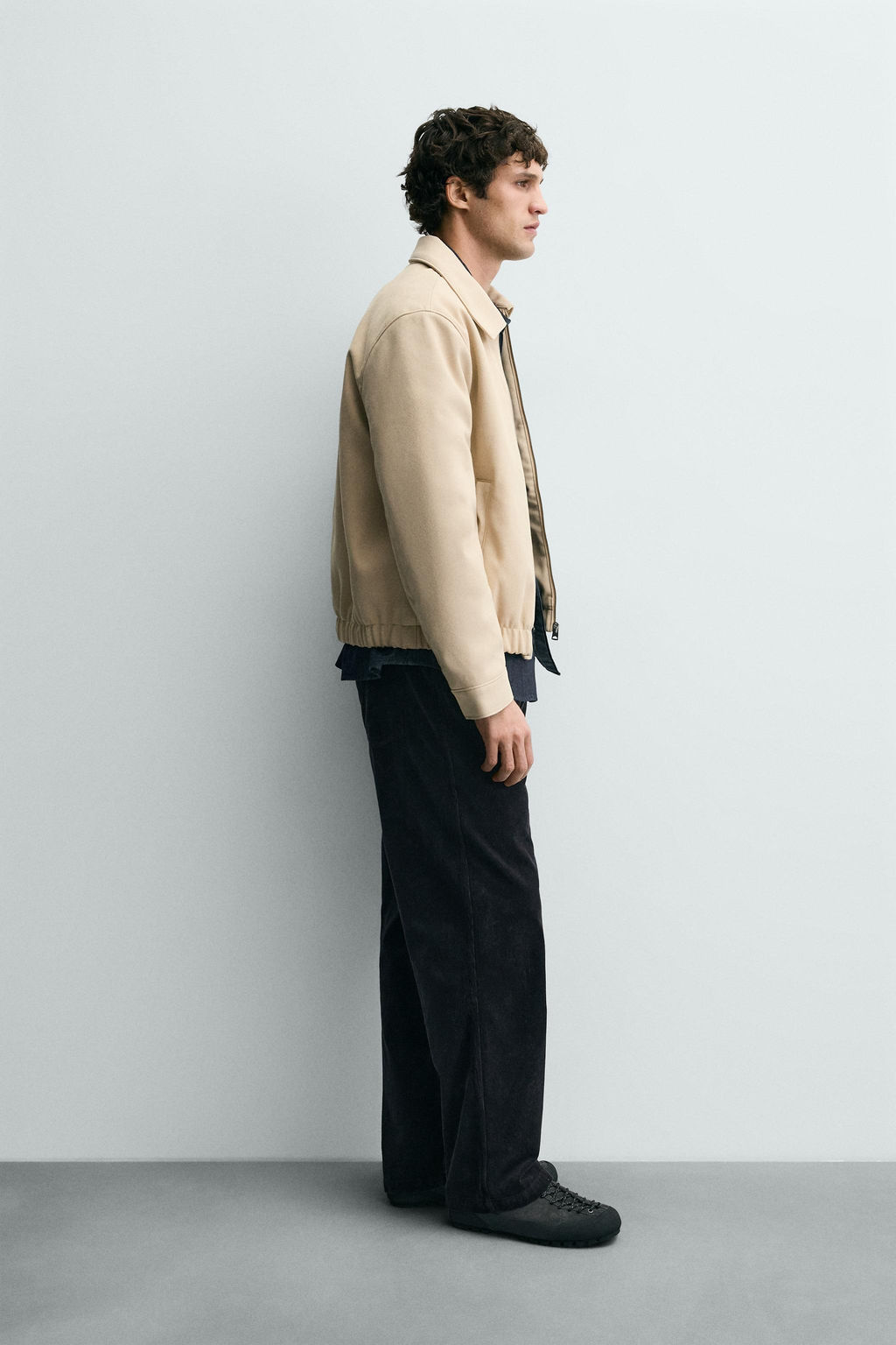 FAUX SUEDE QUILTED JACKET