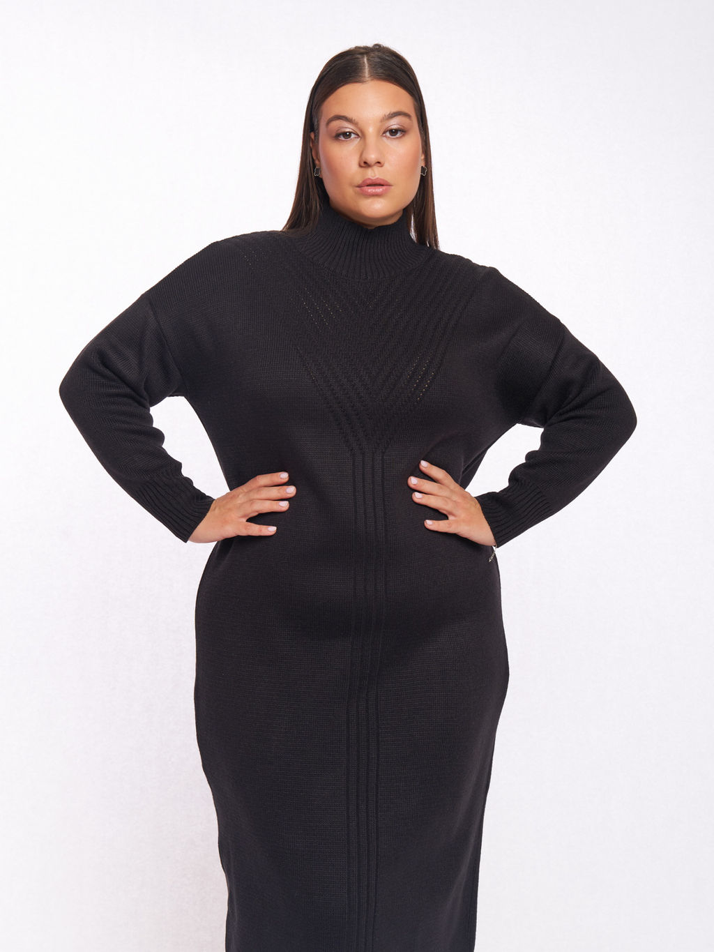 Черное вязаное платье PP91566BLK01 - Артесса фото 11