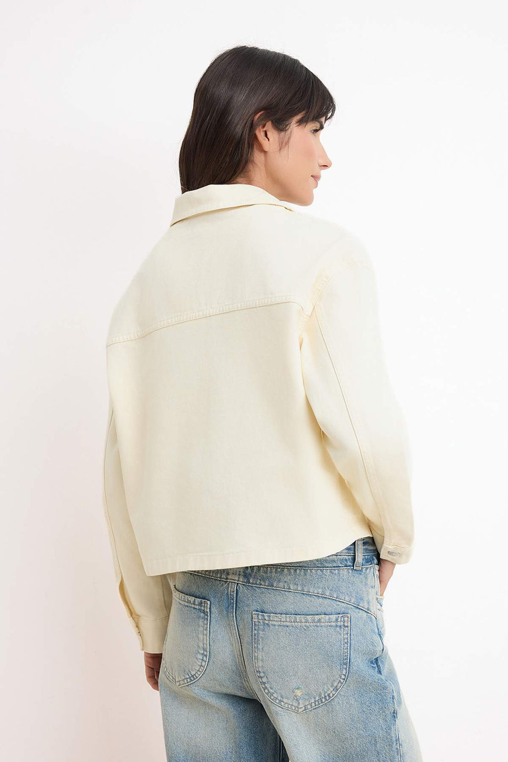 Bej Cep Detayl? Regular Denim Ceket TWOAW26CE00038