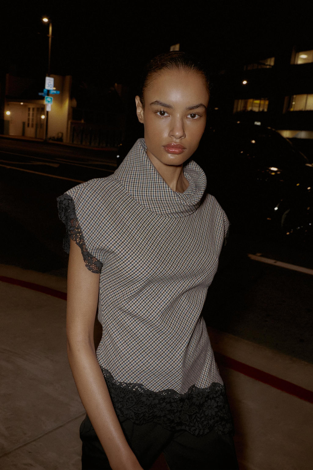 HOUNDSTOOTH LACE TOP - Zara фото 7
