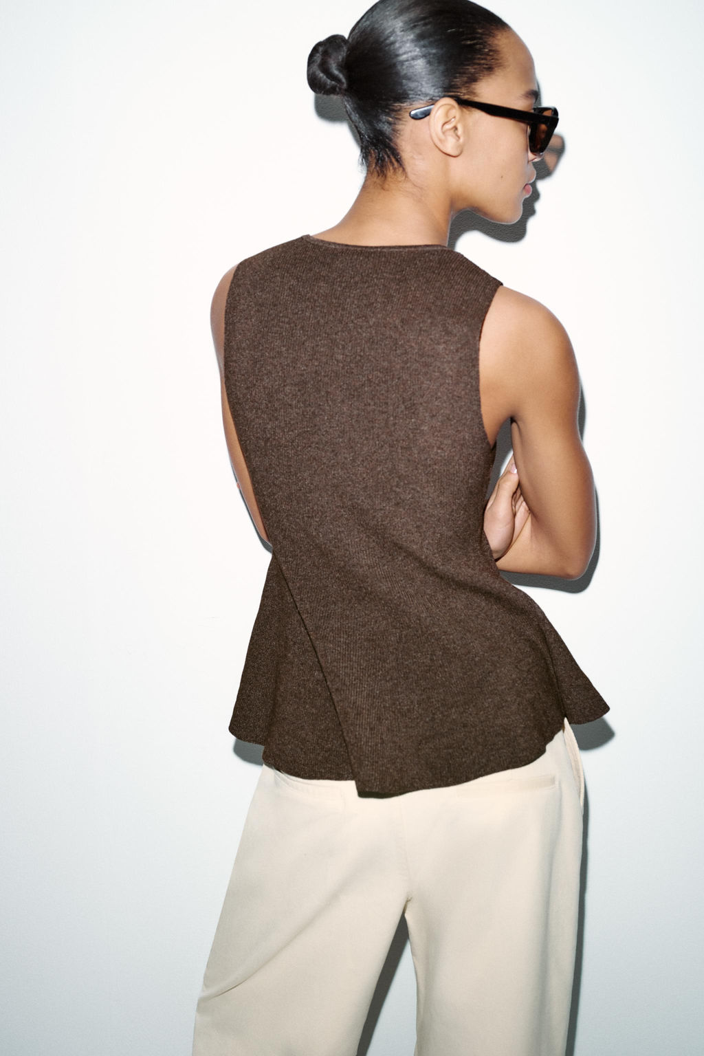 RIB PEPLUM BUTTON TOP - Zara фото 17
