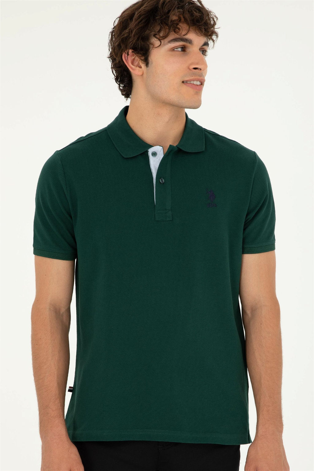 U. S. Polo Assn / Мужская темно-зеленая базовая футболка - U.s. polo assn фото 3