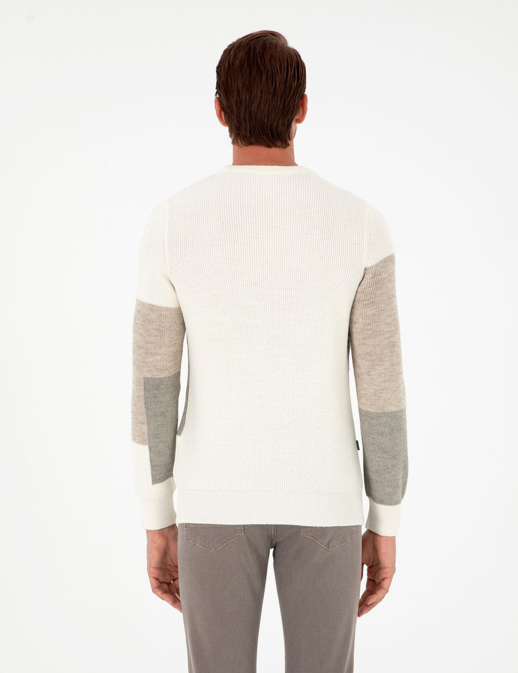 Ekru Slim Fit Bisiklet Yaka Triko Kazak - Pierre cardin фото 5