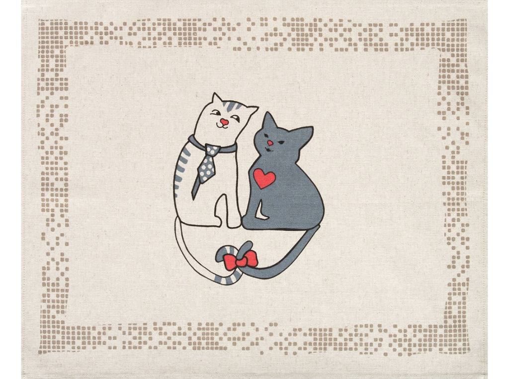 24С27-ШР/р.п/фкор/к. Комплект полотенец из 3 шт 46*60 "Коты-3" цв. 1 рис. 373