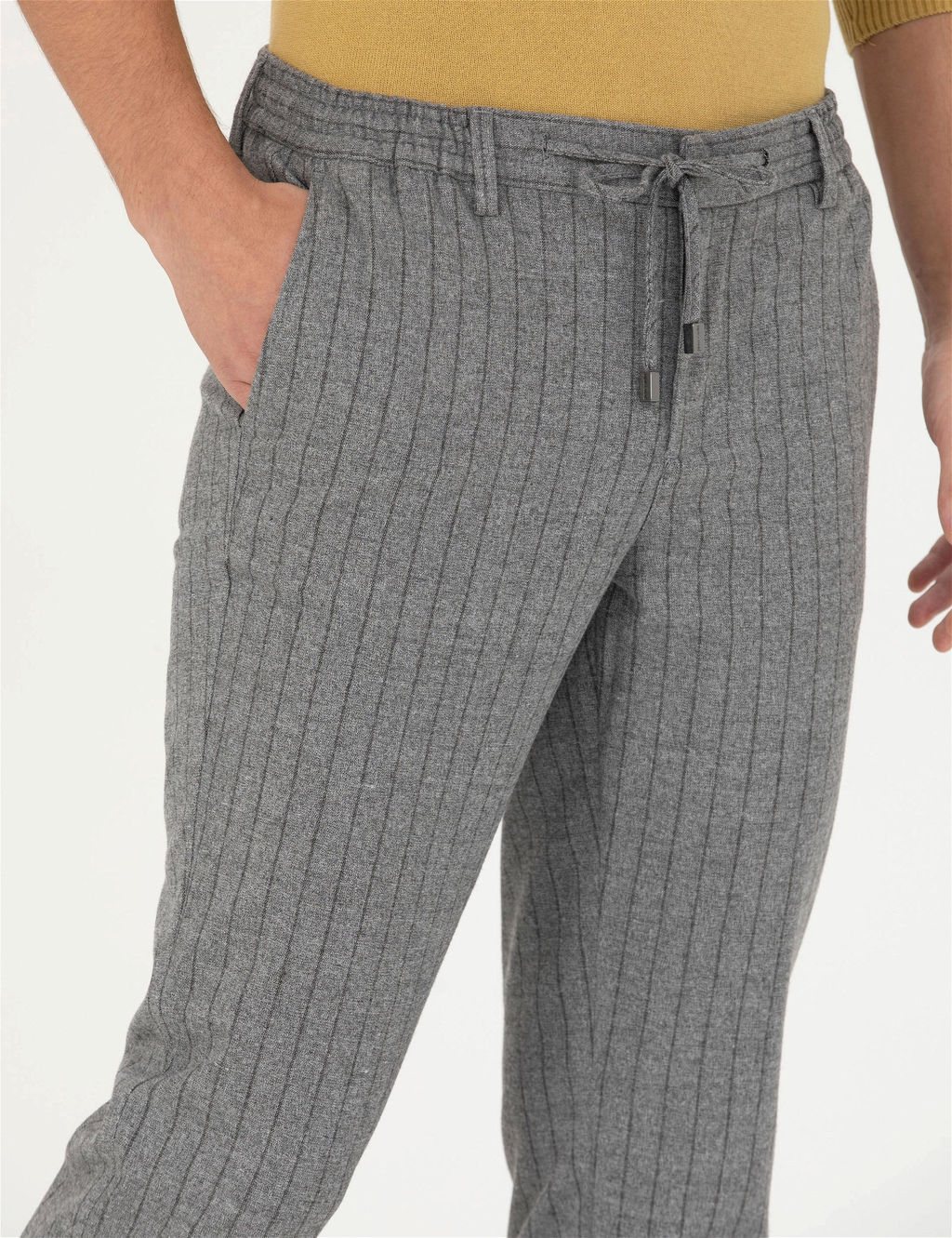 Gri Ekstra Slim Fit _izgili Kuma_ Pantolon - Pierre cardin фото 5