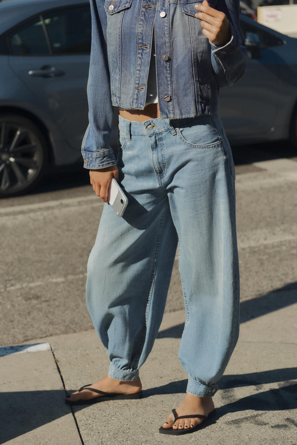 JEANS TRF BALLOON TIRO MEDIO / Azul claro - Zara фото 2