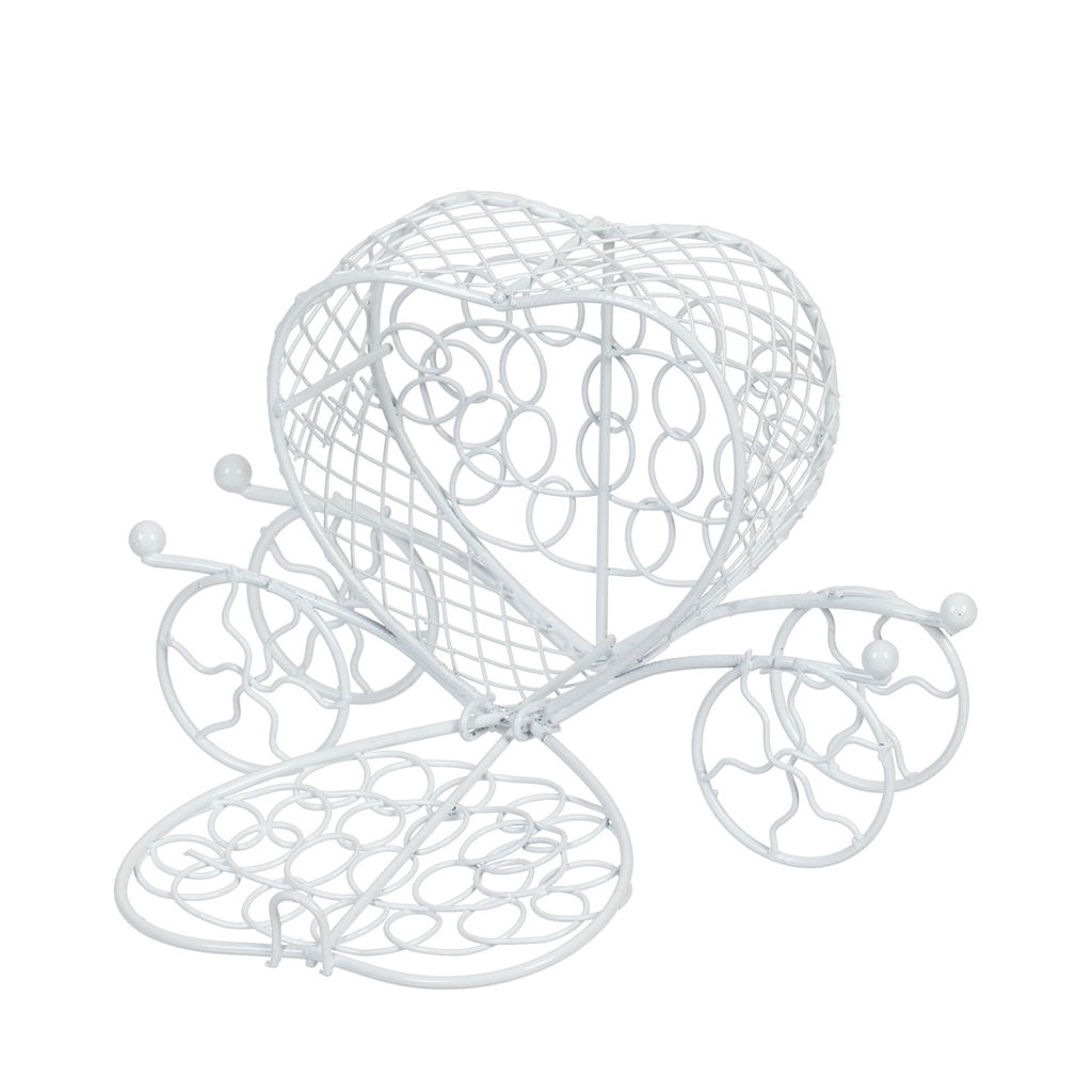 Миниатюра садовая Blumentag MET-409 Карета металл 8 х 11 см 01 Белый фото 4