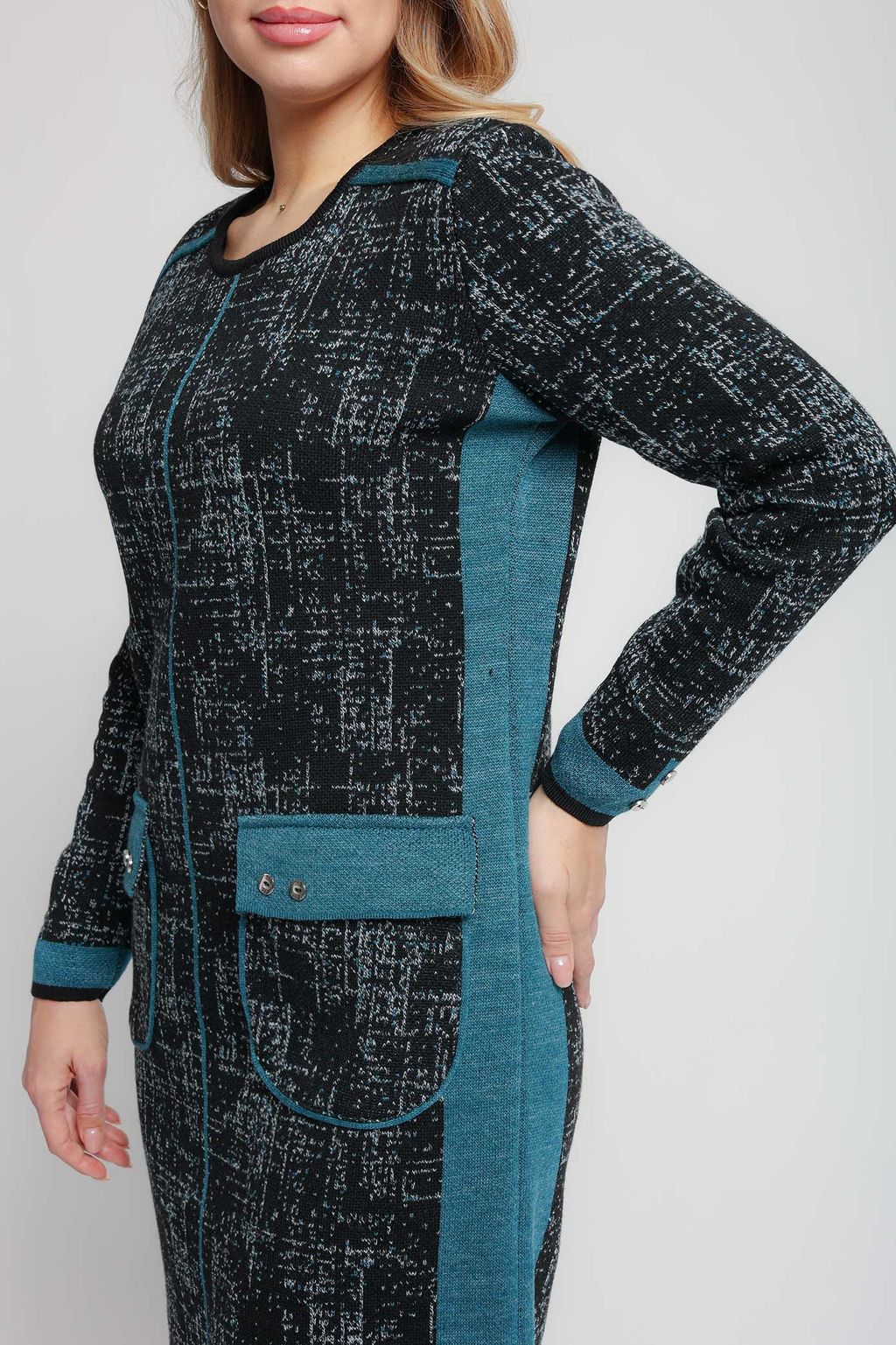 ЗЛАТА Платье С 1556/черный-гроза - Злата Стиль фото 3