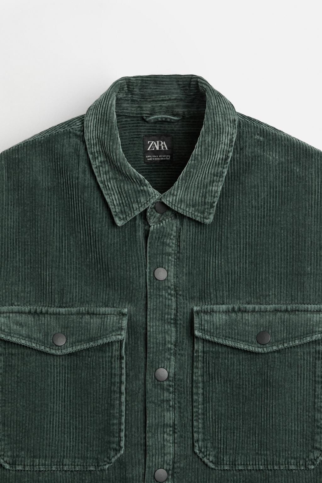PADDED CORDUROY OVERSHIRT - Zara фото 9