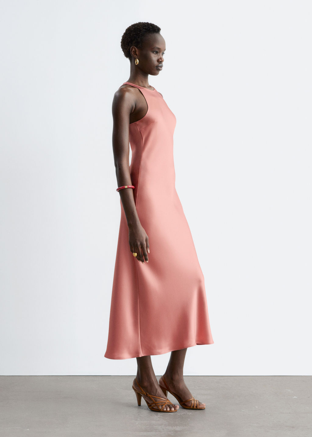 Vestido midi de sat?n sin mangas - H&m фото 5