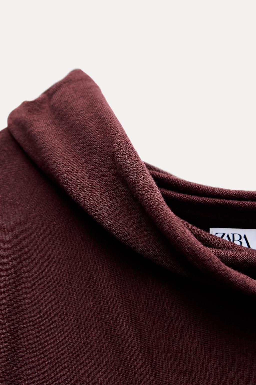 PLAIN WOOL AND SILK BLEND KNIT SWEATER - Zara фото 9