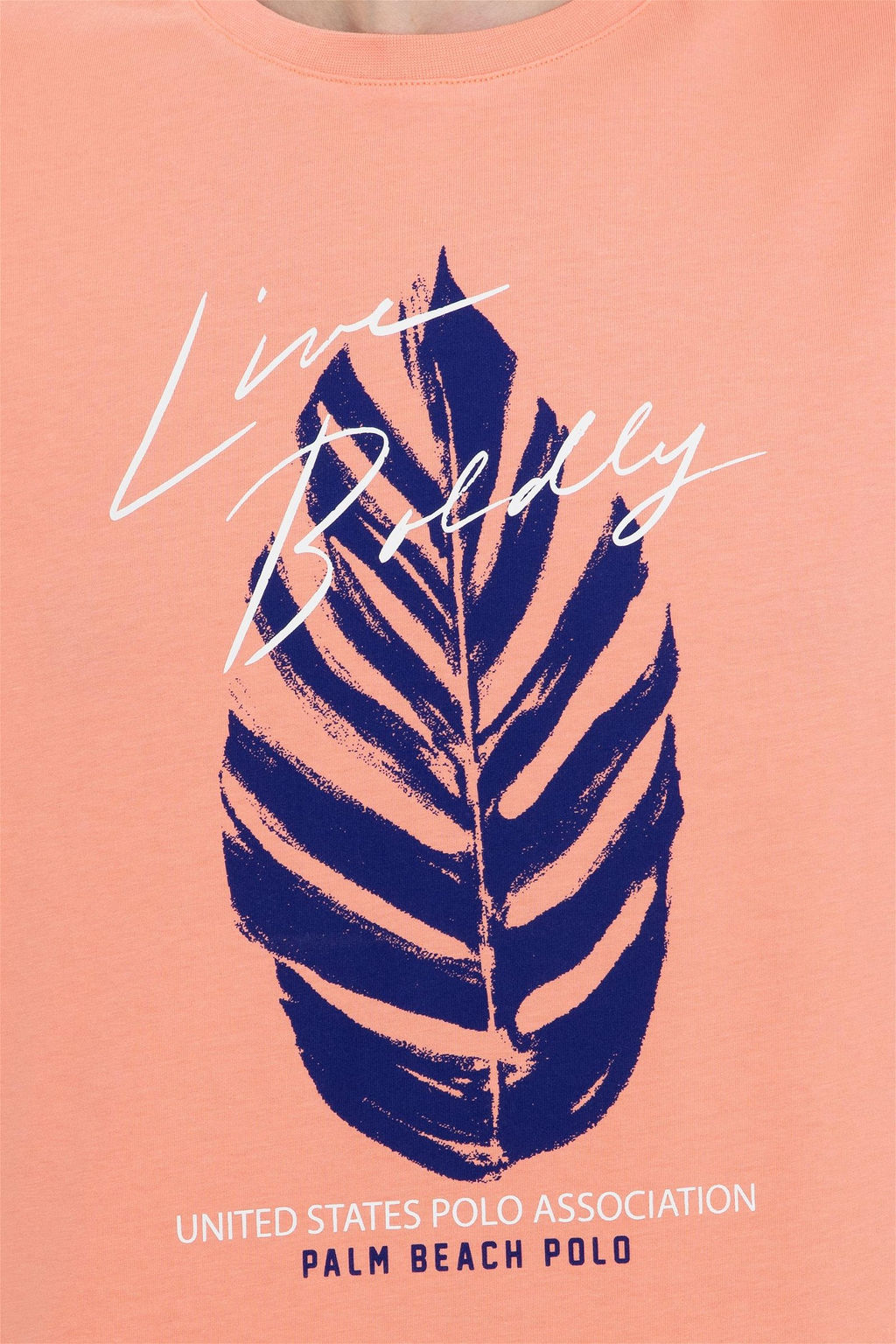 U. S. Polo Assn Мужская футболка с круглым вырезом лососевого цвета - U.s. polo assn фото 12