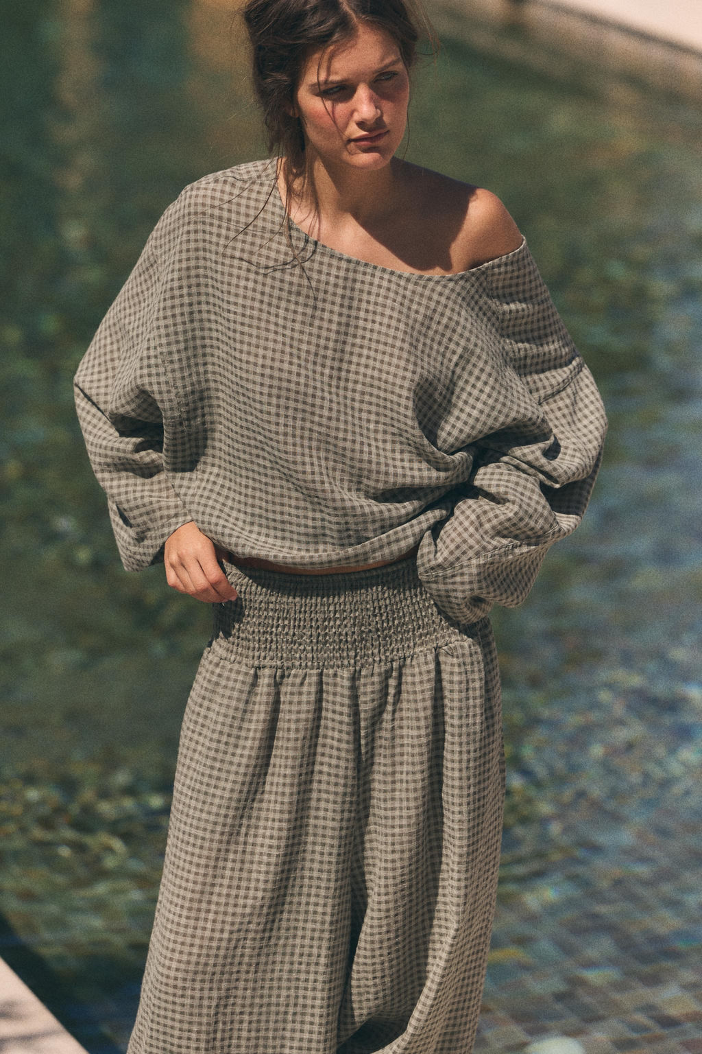 PANTAL?N CINTURA EL?STICA / Gris medio - Zara фото 8