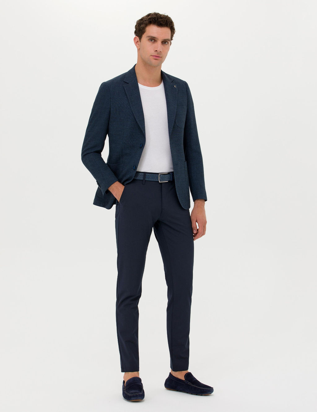 Темно-синие брюки чинос узкого кроя - Cacharel фото 3