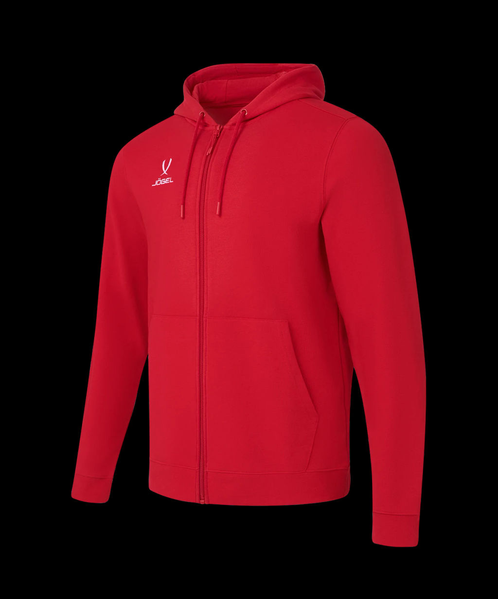 Флисовое худи на молнии JOGEL ESSENTIAL Cotton Fleece FZ Hoodie, красный