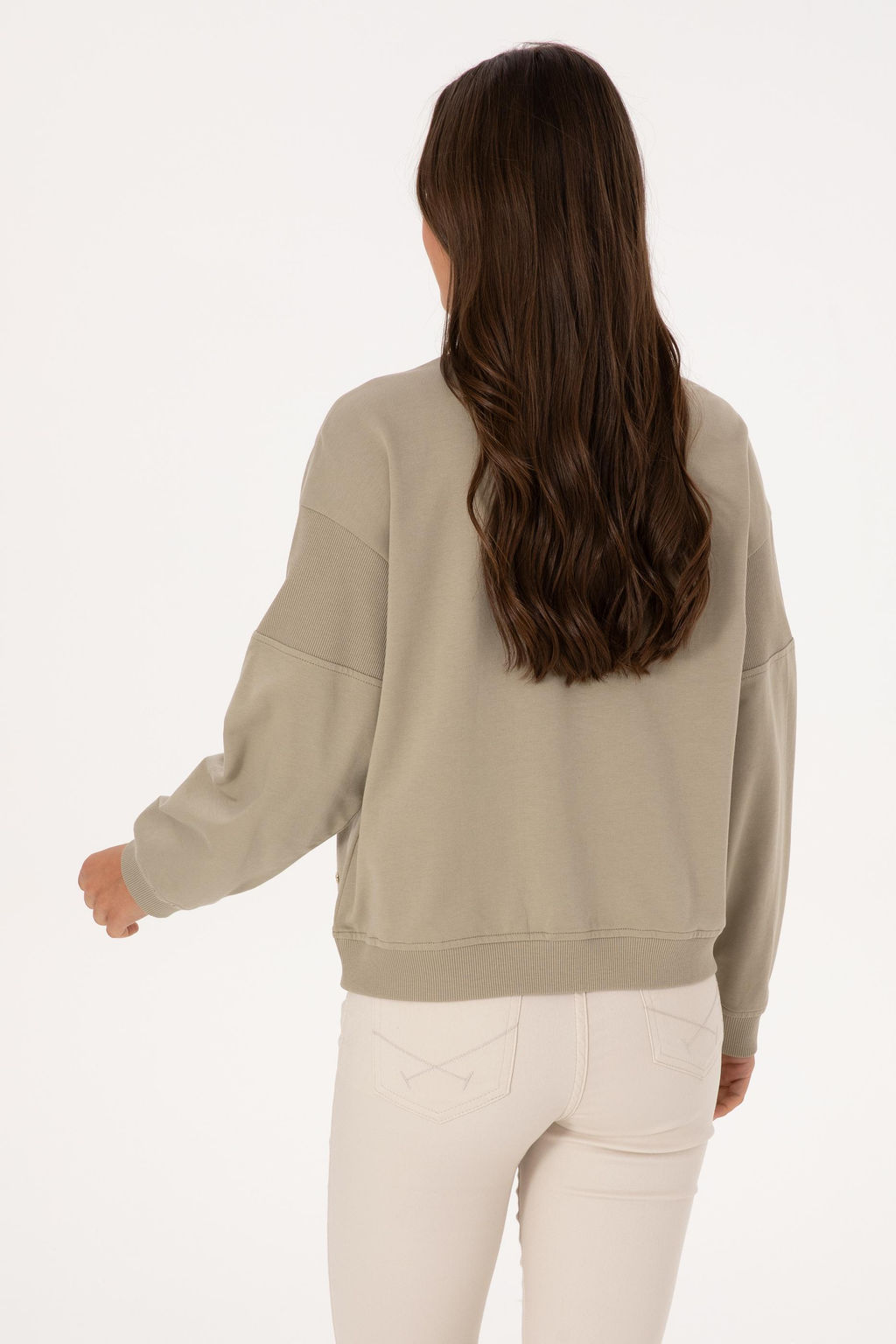 Kad_n A__k Haki Sweatshirt Sepette S_rpriz _ndirim - U.s. polo assn фото 5