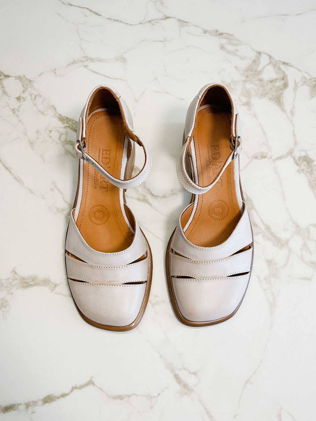 Босоножки 5032.23663be.Вакса пудра+коричневый